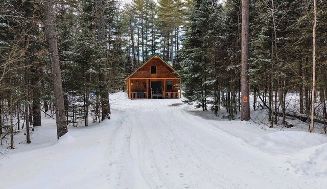Cozy 3-bedroom log cabin nestled in the peaceful woods of central Maine