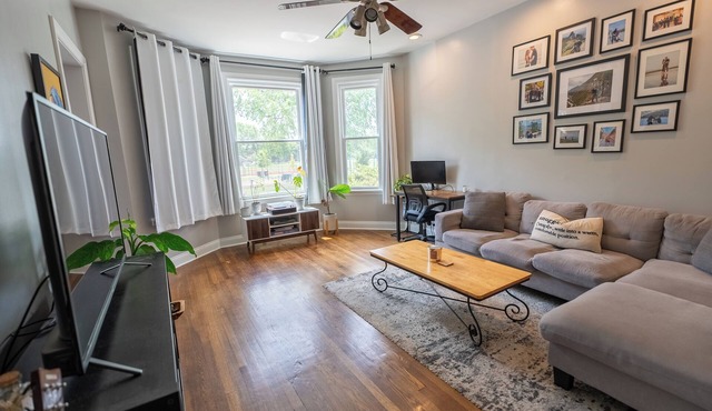 Cozy 3BR Apt w/Park Views, Backyard, & BBQ!