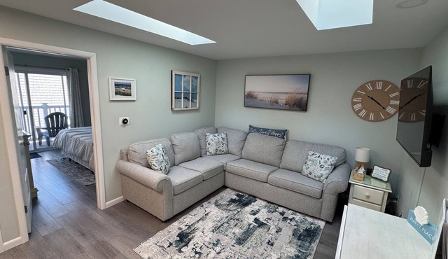 Cozy and Clean Boardwalk/Beach Block Condo with Parking and Pool