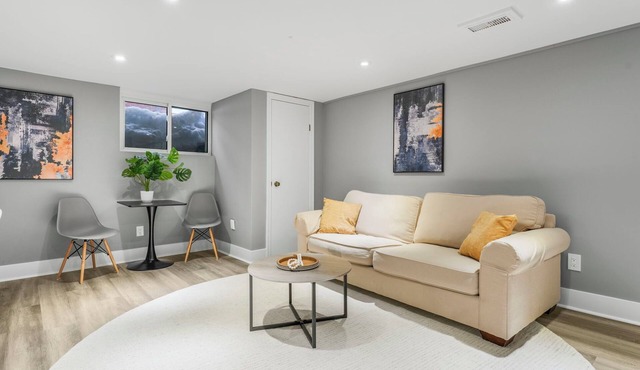 Cozy and Spacious 1BR Basement Apartment | Private entrance, laundry and parking