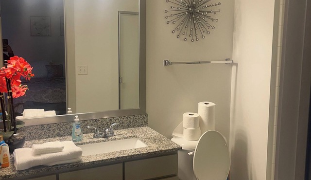 Cozy Apartment 2bd 2ba with balcony. Washer and dryer included. Full kitchen.