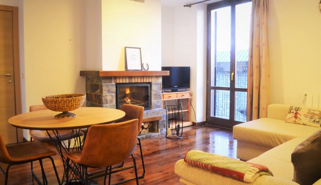 Cozy apartment with a big fireplace