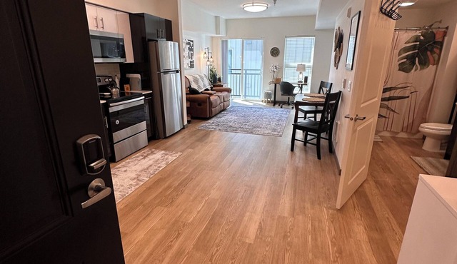 Cozy apartment with Rooftop views, home workspace and close to Hospitals!