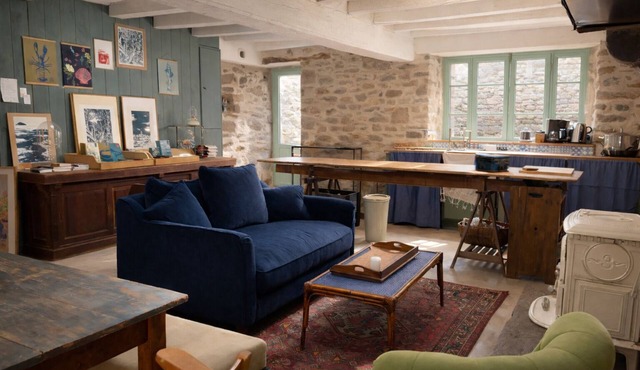 Cozy artist and fisherman cottage by the sea in St-Suliac village by Saint-Malo