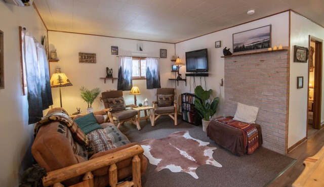 Cozy cabin with 1 bedroom and blow up hot tub & AC in soothing Necedah
