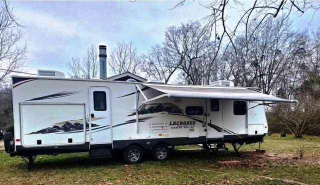 Cozy camper in the country under construction