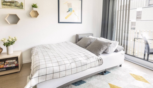 Cozy, central , Self Check-in, lake & Mountainview , Parking