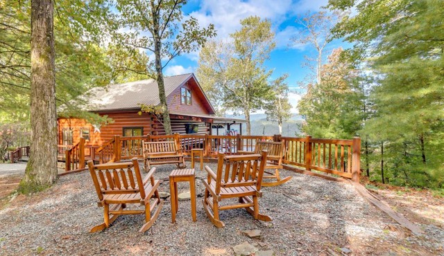 Cozy Cherry Log Cabin with Hot Tub and Mountain Views!