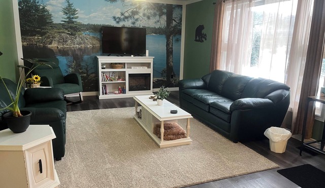 Cozy, classy and convenient house located across the road from snowmobile tracks