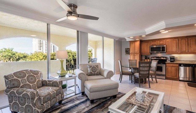 Cozy Condo with Gulf Peek – Steps from the Beach & Across from JW Marriott!