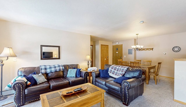 Cozy condo with mountain views & fireplace - close to skiing