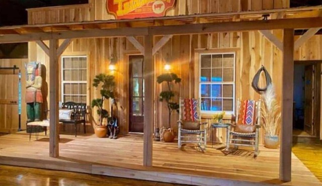 Cozy cowboy retreat that feels like a western town overlooking a beautiful ranch