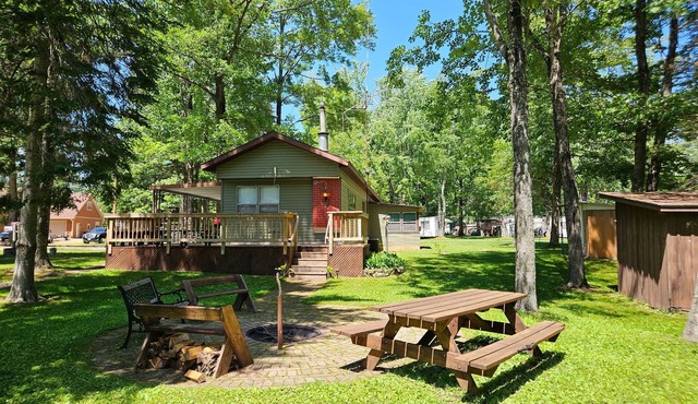 Cozy family cottage w/fireplace, near lake and national forest.