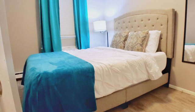 Cozy Farmhouse theme apartment Disney+ YouTubeTV FastWiFi
