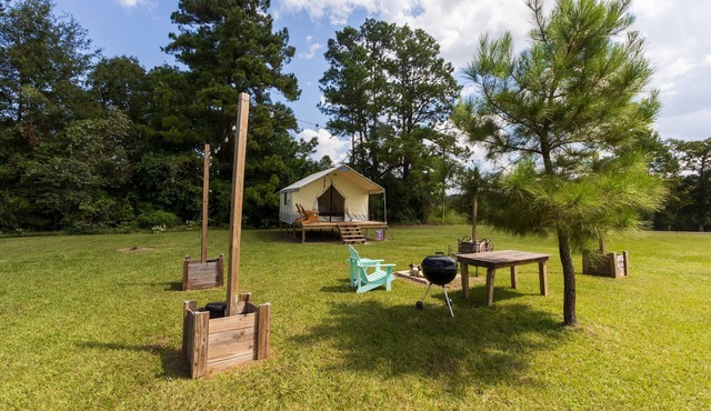 Cozy Forest Retreat: Snug Glamping by the Fire Pit