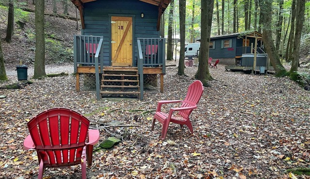 Cozy FOX DEN private solo cabin at Mulberry Gap Adventure Basecamp in Ellijay!