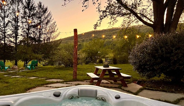 Cozy home- hot tub, views, huge 1 acre fenced yard & fire pit! Bring 3 dogs.