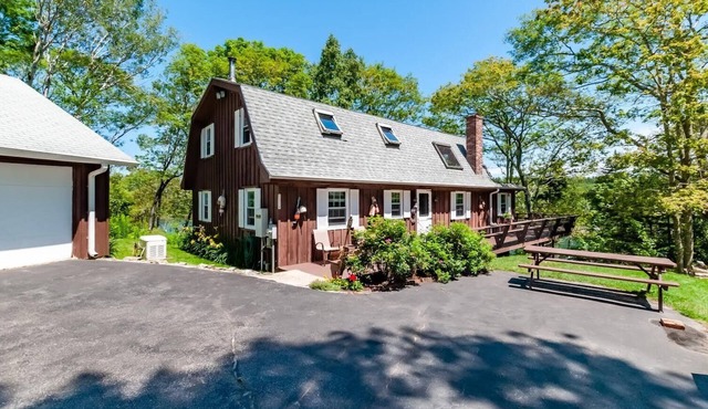 Cozy home overlooking Little River in East Boothbay, Maine.