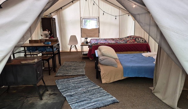 Cozy Homestead Living in a Treetent getaway