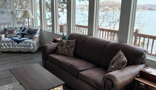 Cozy lake in front of the home