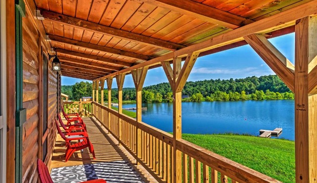 Cozy Lakefront Cabin with On-Site Waterfall and Hiking