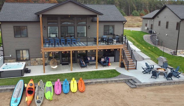 Cozy Lakefront Escape w/Hot Tub, Firepit & Game Room