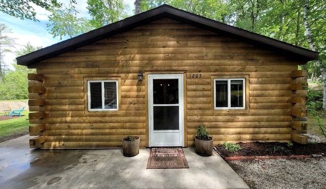 Cozy Lakeside Log Cabin with Kayaks & Arcade Access near Trails in Bitely, Michigan