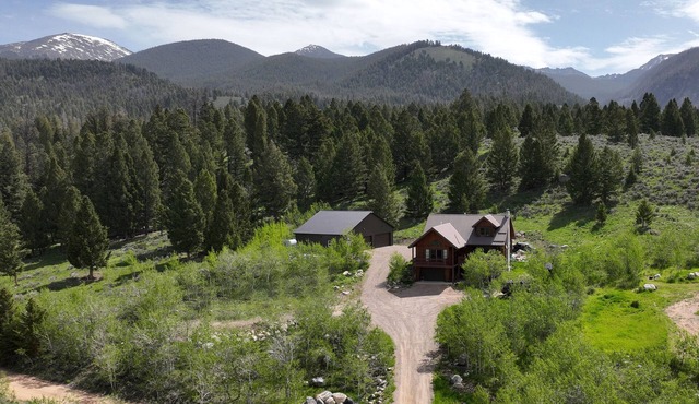 Cozy Large Cabin with hot tub and skiing and hot springs near by! Trails galore!