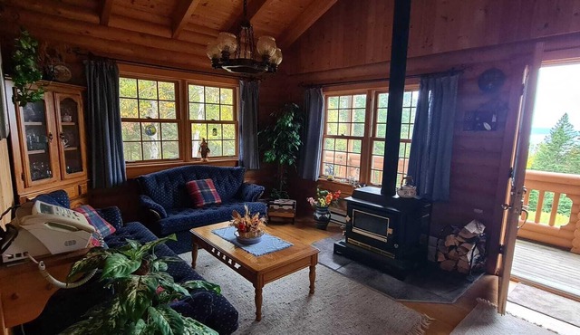 Cozy log cabin with fantastic views and 2 bathrooms