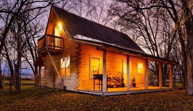 Cozy Log Cabin located on scenic acreage with trees and privacy.