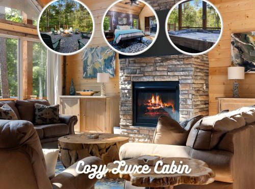 Cozy Luxe Cabin Hot Tub Firepit