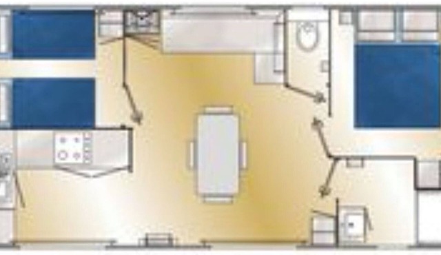 Cozy mobile home with terrace for 5 people