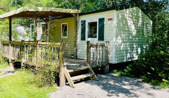 Cozy mobile home with terrace