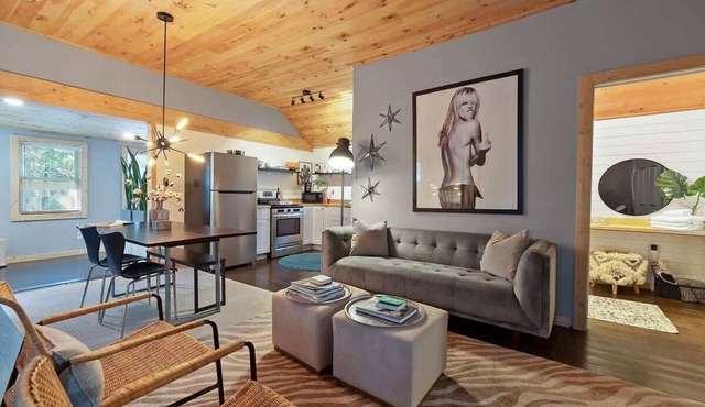 Cozy Modern Pocono Cabin | Firepit Nights BBQ Pets Welcome