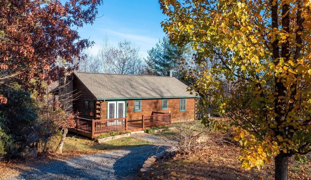 Cozy Mtn Cabin, Gas Logs, Fire-Pit, Great Wifi, Close to Town, Private.