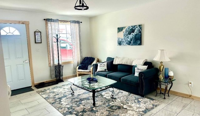 Cozy new 1 bedroom, queen bed, and queen sofa bed, washer/dryers. Radiant heat.