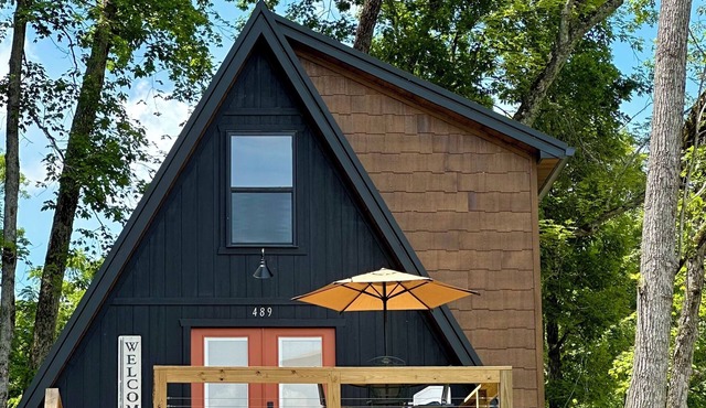 COZY NEW A-Frame Cabin near Mammoth Cave National Park with seasonal lake views!