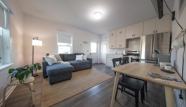 Cozy one bedroom apartment with attached garage.