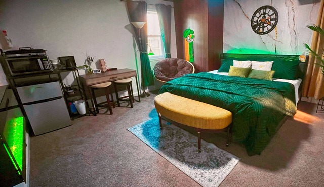 Cozy Private King Suite & Patio Wash Driveway walk 2 Stadium