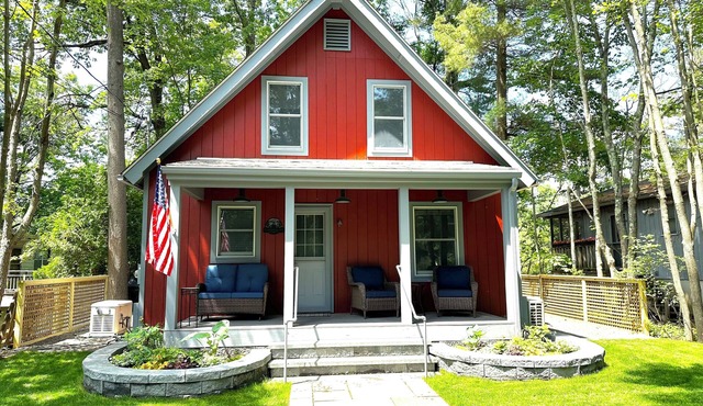 Cozy Red Cottage on Robinson Pond nestled between the Berkshires and Catskills.