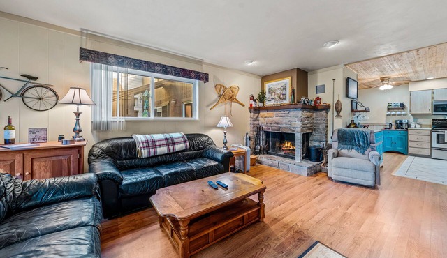 Cozy retreat with fireplace, kayaks, and shared beach/pond access