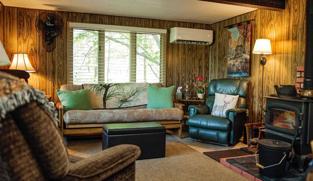 Cozy Riverfront Cabin w/Water Access, Fireplace, AC, Firepit