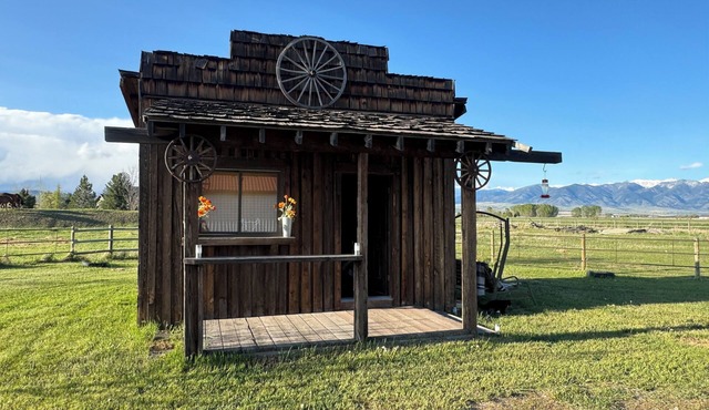 Cozy, rustic, country cabin with million dollar views of the Bridger Mountains.