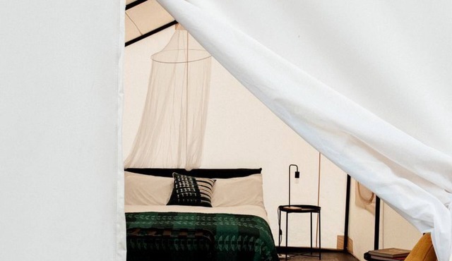 Cozy Safari Tent on the Pecos River, Perfect for Intimate Glamping Escapes in New Mexico