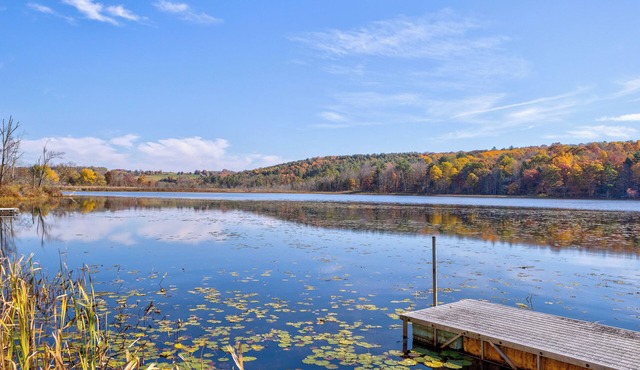 Cozy Sharon Chalet Lakeside Cottage with Large Deck