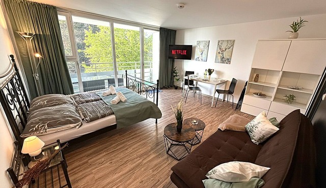 Cozy Studio Bayerwald Apartment +Netflix +POOL +SAUNA - ALPENBLICK +BALKON in Freyung