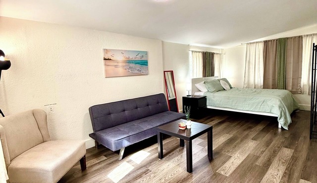 Cozy studio, centrally located, WiFi, free parking, pet friendly