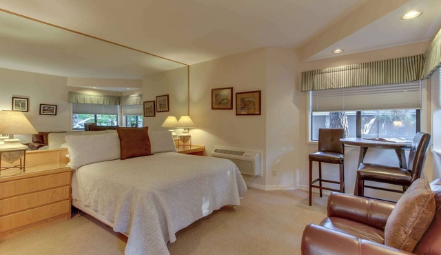 Cozy studio condo with free WiFi, shared pool & tennis, near river