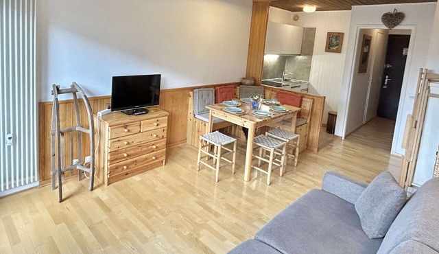 Cozy Studio with Alcove, Sleeps 4, Near Ski Lifts in Megève