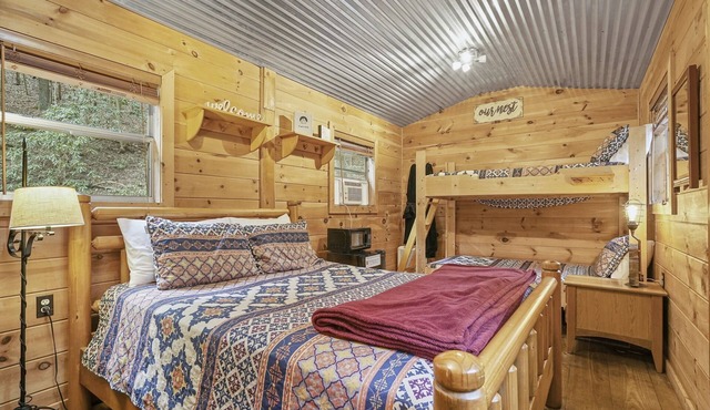 Cozy TRAIL's END tiny house style cabin at Mulberry Gap with AC, WiFi